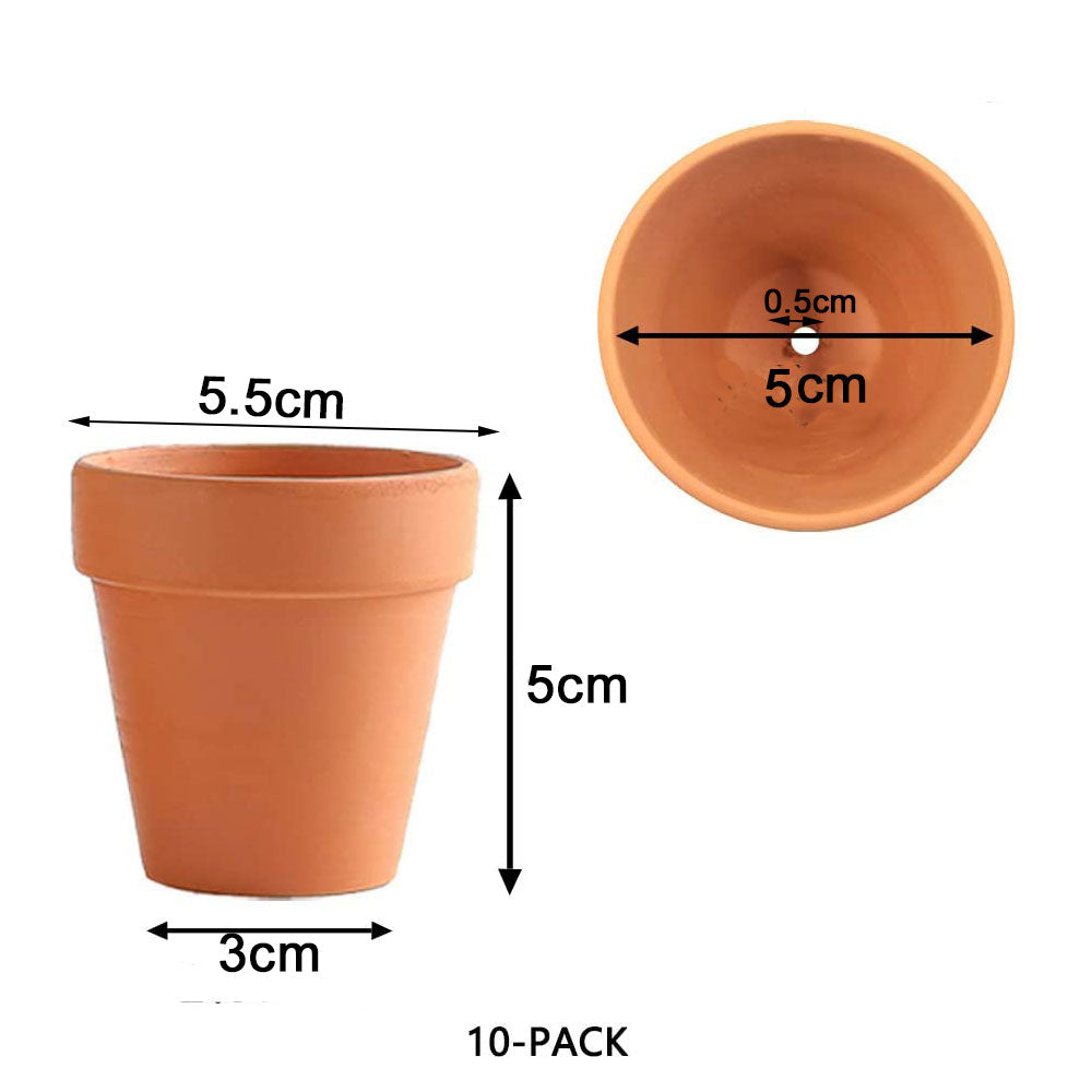 10 Pack Ceramic Succulent Plant Pots - 5cm