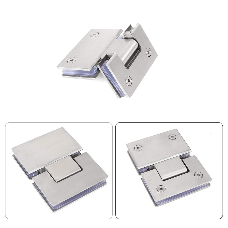 Shower Glass Door Gate Hinge 304 Stainless Steel 180 Degrees Polished Chrome Finish