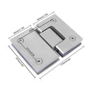 Shower Glass Door Gate Hinge 304 Stainless Steel 180 Degrees Polished Chrome Finish