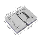 Shower Glass Door Gate Hinge 304 Stainless Steel 180 Degrees Polished Chrome Finish