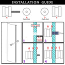 Shower Glass Door Knob Bathroom Round Back-to-Back Handle SUS304 Brushed Nickel