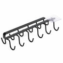 Under Cabinet Mug Holder 12 Hooks No Drill Cup Rack Organizer for Kitchen Storage Black