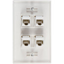 Ethernet Wall Plate 4 Port Cat6 Ethernet Cable Wall Plate Adapter