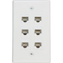 Ethernet Wall Plate 6 Port Cat6 Ethernet Cable Wall Plate Adapter
