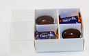100 Pack of White Card Chocolate Sweet Soap Product Retail Gift Box - 4 Bay Compartments - Clear Slide On Lid - 8x8x3cm