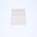 100 Pack of White Card Chocolate Sweet Soap Product Retail Gift Box - 6 Bay Compartments - Clear Slide On Lid - 12x8x3cm