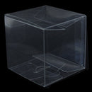 100 Pack of 6cm Clear PVC Plastic Folding Packaging Small rectangle/square Boxes for Wedding Jewelry Gift Party Favor Model Candy Chocolate Soap Box