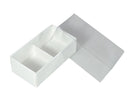 10 Pack of White Card Chocolate Sweet Soap Product Retail Gift Box - 2 Bay Compartments - Clear Slide On Lid - 8x4x3cm