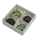 10 Pack of White Card Chocolate Sweet Soap Product Retail Gift Box - 4 Bay Compartments - Clear Slide On Lid - 8x8x3cm