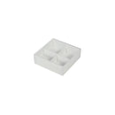 10 Pack of White Card Chocolate Sweet Soap Product Retail Gift Box - 4 Bay Compartments - Clear Slide On Lid - 8x8x3cm