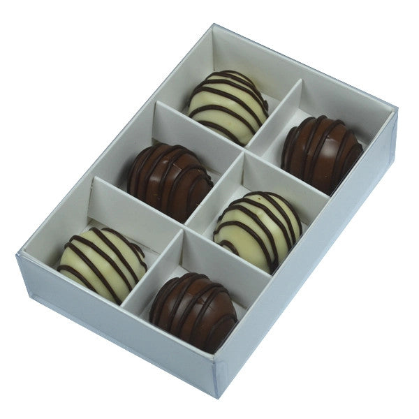 10 Pack of White Card Chocolate Sweet Soap Product Retail Gift Box - 6 Bay Compartments - Clear Slide On Lid - 12x8x3cm