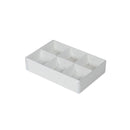 10 Pack of White Card Chocolate Sweet Soap Product Retail Gift Box - 6 Bay Compartments - Clear Slide On Lid - 12x8x3cm