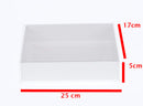 10 Pack of White Card Box - Clear Slide On Lid - 17 x 25 x 5cm - Large Beauty Product Gift Giving Hamper Tray Merch Fashion Cake Sweets Xmas