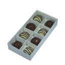 50 Pack of White Card Chocolate Sweet Soap Product Retail Gift Box - 8 bay 3cm Compartments - Clear Slide On Lid - 16x8x3cm