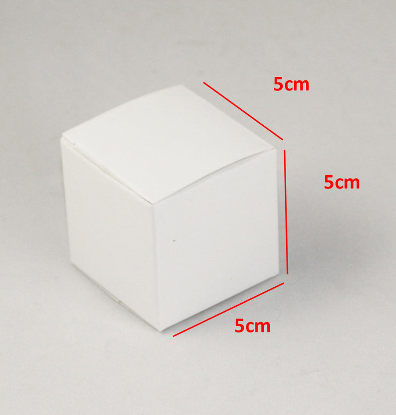 50 Pack of White 5cm Square Cube Card Gift Box - Folding Packaging Small rectangle/square Boxes for Wedding Jewelry Gift Party Favor Model Candy Chocolate Soap Box