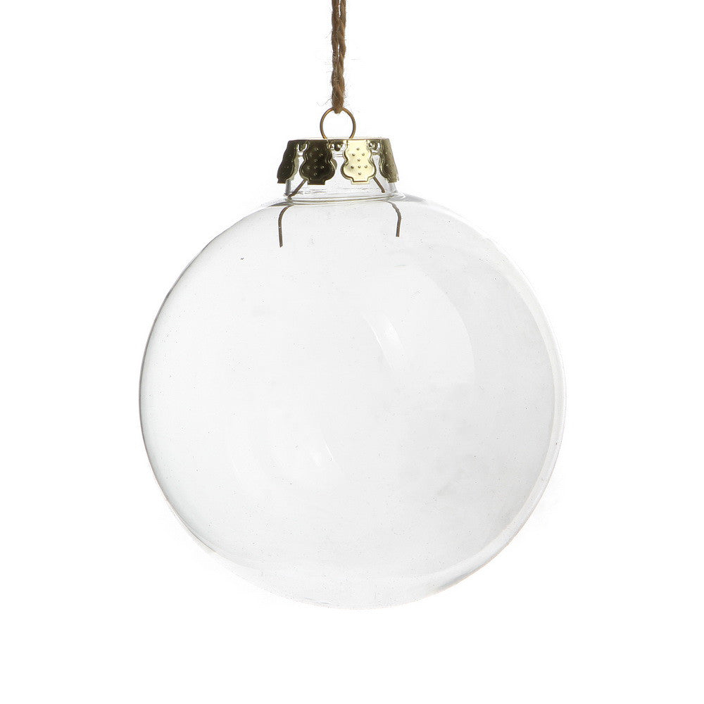 50 Pack Clear Glass Baubles 10cm