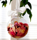 20 x Glass Bauble 8cm Diameter Round Clear with Silver Cap - table or tree centrepice personal memory theme craft gift