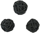 1 Set of Black 5cm Rattan Cane 20 Ball Battery Powered 3m String Lights Christmas Gift Home Wedding Party Bedroom Decoration Table Centrepiece