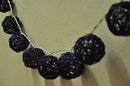 1 Set of Black 5cm Rattan Cane 50 Ball Battery Powered LONG 5m String Lights Christmas Gift Home Wedding Party Bedroom Decoration Table Centrepiece