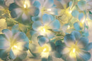 1 Set of 50 LED Tropical Blue Frangipani Flower Battery 5m LONG String Lights Christmas Gift Home Wedding Beach Party Decoration Outdoor Table Centrepiece