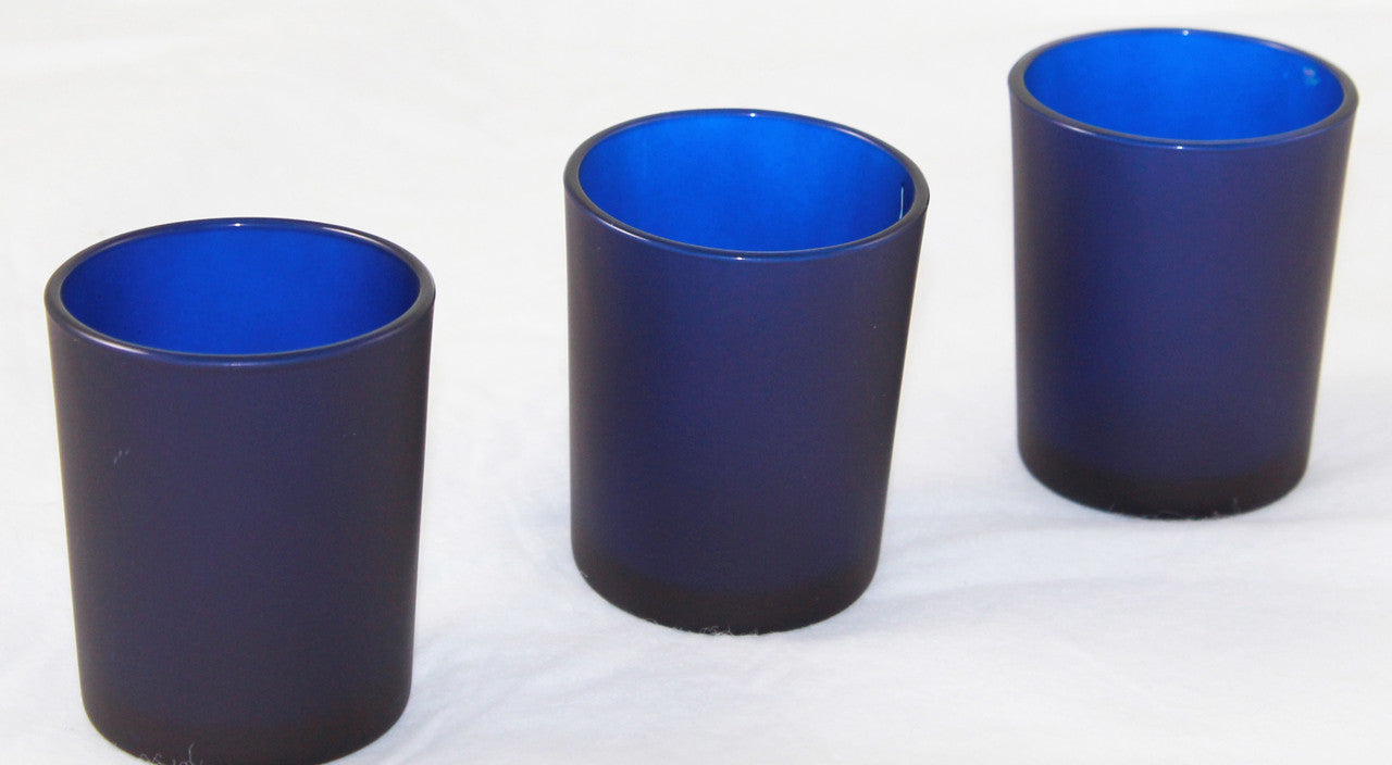 20 Pack Blue Frosted Glass Votive Tealight Candle Holders House Party Cenrepiece Xmas Wedding Decor Glass Candlestick Party Decorations Bridal Baby Shower Event
