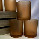 20 Pack Brown Frosted Glass Votive Tealight Candle Holders House Party Cenrepiece Xmas Wedding Decor Glass Candlestick Party Decorations Bridal Valentines Event