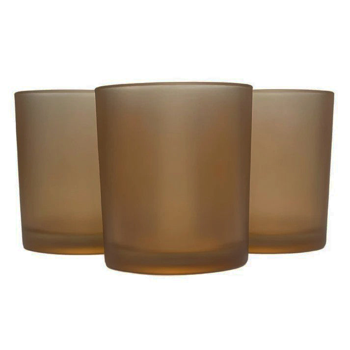 20 Pack Brown Frosted Glass Votive Tealight Candle Holders House Party Cenrepiece Xmas Wedding Decor Glass Candlestick Party Decorations Bridal Valentines Event