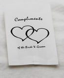 100 Pack Wedding Cake Bags Greaseproof Wax Paper Slice Take Home Favour Heart n Message