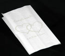 100 Pack Wedding Cake Bags Greaseproof Wax Paper Slice Take Home Favour Silver Heart n Message