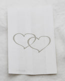 100 Pack Wedding Cake Bags Greaseproof Wax Paper Slice Take Home Favour Large Silver Heart
