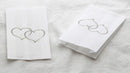 100 Pack Wedding Cake Bags Greaseproof Wax Paper Slice Take Home Favour Large Silver Heart