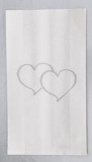 100 Pack Wedding Cake Bags Greaseproof Wax Paper Slice Take Home Favour Large Silver Heart