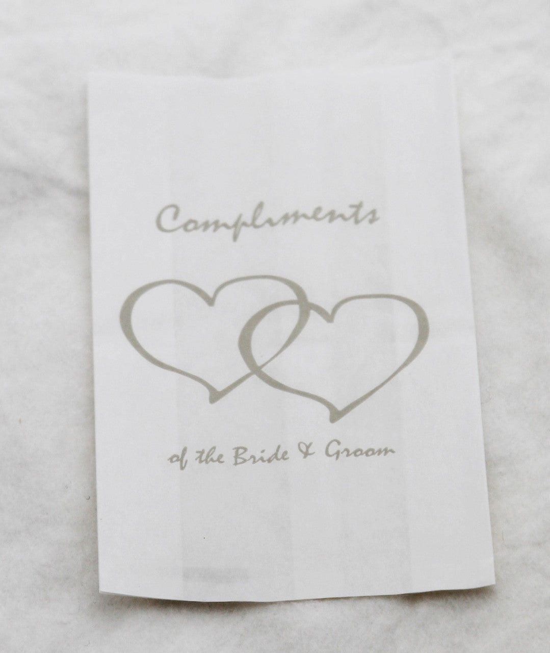 200 Pack Wedding Cake Bags Greaseproof Wax Paper Slice Take Home Favour Silver Heart n Message