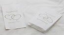 200 Pack Wedding Cake Bags Greaseproof Wax Paper Slice Take Home Favour Silver Heart n Message