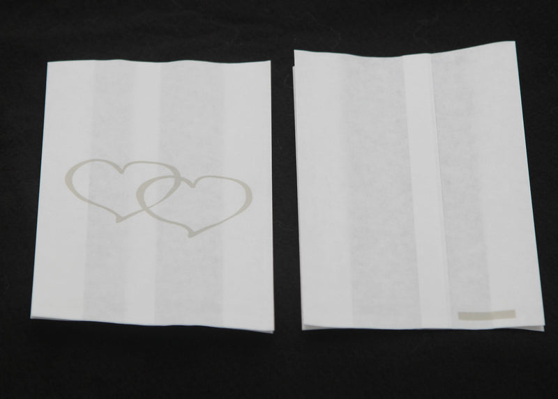 50 Pack Wedding Cake Bags Greaseproof Wax Paper Slice Take Home Favour Large Silver Heart