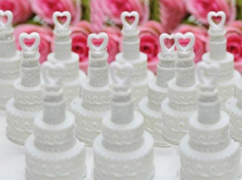 100 Pack Wedding Cake Blow Bubble Bottles White Plastic 6cm High Bomboniere Favour Guest Gift