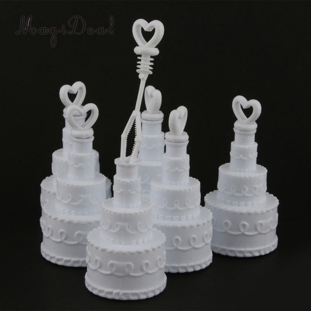 100 Pack Wedding Cake Blow Bubble Bottles White Plastic 6cm High Bomboniere Favour Guest Gift