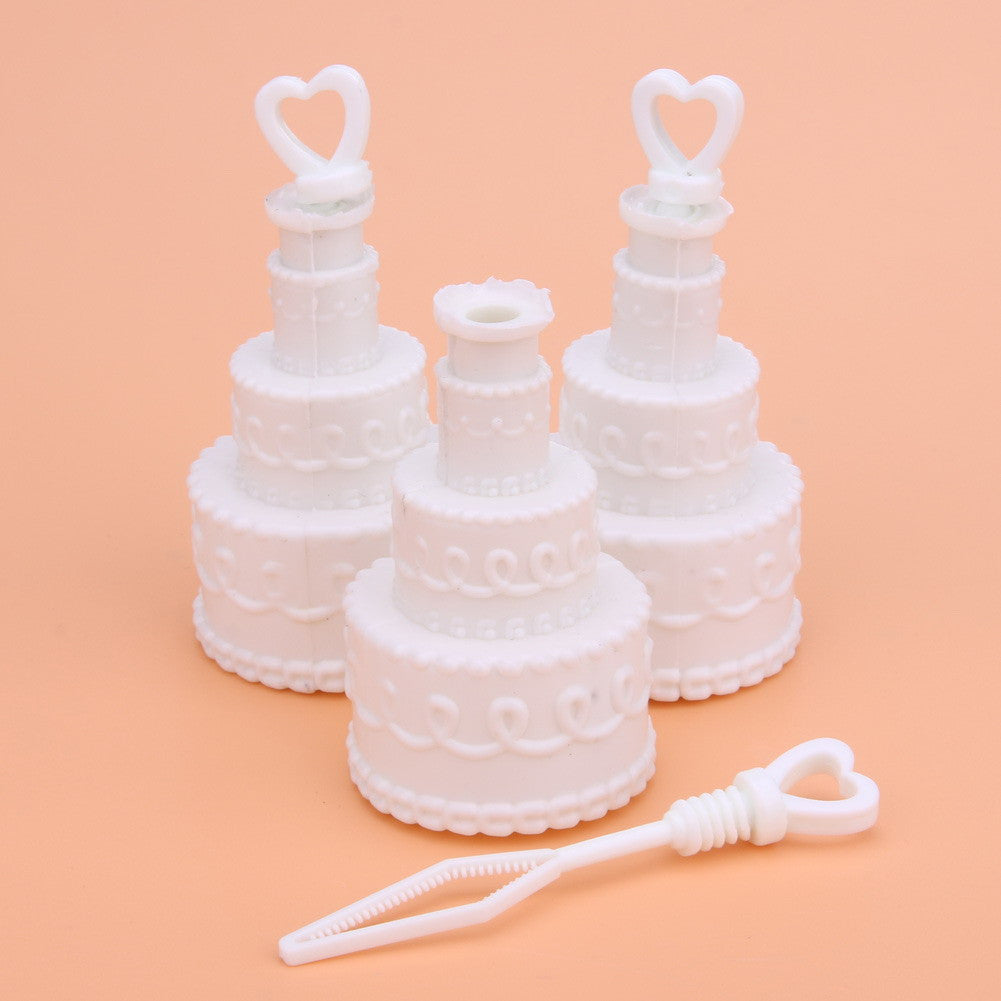 50 Pack Wedding Cake Blow Bubble Bottles White Plastic 6cm High Bomboniere Favour Guest Gift