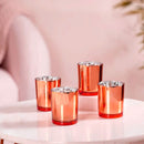 40 Pack Copper Votive Tealight Candle Holders Valentines Day Mercury Wedding Decor Glass Candlestick Party Decorations Bridal Baby Shower Event