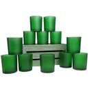 10 Pack Green Frosted Glass Votive Candle Holders Table Centreoieces Xmas Wedding Anniversary Event Recption Party Function or Home Decor