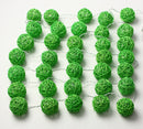 1 Set of Green 5cm Rattan Cane 50 Ball Battery Powered LONG 5m String Lights Christmas Gift Home Wedding Party Bedroom Decoration Table Centrepiece