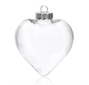 50 Wholesale Pack Iridescent Glass Heart Ornaments Fillable Baubles for Christmas Party Wedding DIY Craft Decorations