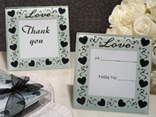 20 Pack Wedding Coasters Glass Square Photo Frame Bomboniere Favour 9x9cm - 2 Frames per Pack