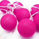 20 Ball HOT Pink 3m String Light Battery Box 5cm Cotton Ball Christmas Birthday Bbay Girl Special Occasion Decoration
