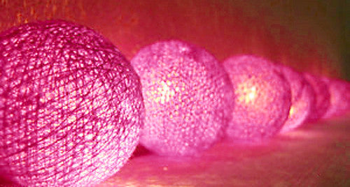 50 Ball HOT Pink LONG 5m String Light Battery Box 5cm Cotton Ball Christmas Birthday Bbay Girl Special Occasion Decoration