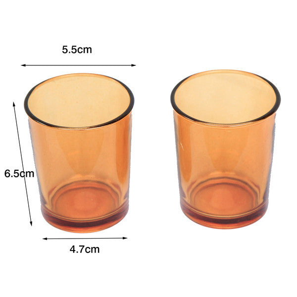 40 Pack Orange Glass Votive Tealight Candle Holders House Party Cenrepiece Xmas Wedding Decor Glass Candlestick Party Decorations Bridal Baby Shower Event