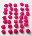 1 Set of Pink 5cm Rattan Cane 20 Ball Battery Powered 3m String Lights Christmas Gift Home Wedding Party Bedroom Decoration Table Centrepiece