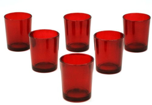10 Pack Red Glass Votive Tealight Candle Holders House Party Cenrepiece Xmas Wedding Decor Glass Candlestick Party Decorations Bridal Valentines Event