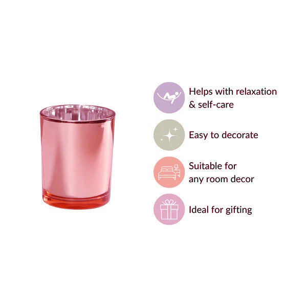 10 Pack Rose Gold Pink Votive Tealight Candle Holders Valentines Day Mercury  Wedding Decor Glass Candlestick Party Decorations Bridal Baby Shower Event