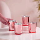 40 Pack Rose Gold Pink Votive Tealight Candle Holders Valentines Day Mercury  Wedding Decor Glass Candlestick Party Decorations Bridal Baby Shower Event